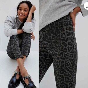 Anthropologie Black and Gray Cozy Leggings